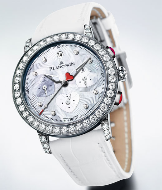 Blancpain : le modèle de la Saint Valentin 2012 est un chronographe flyback serti de diamants