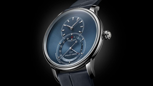 Jaquet Droz Grande Seconde Quantième : l'heure bleue en 39 ou 43 mm Jaquet Droz Grande Seconde Quantième : l'heure bleue en 39 ou 43 mm