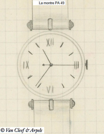 Croquis de la PA 49 de Van Cleef & Arpels