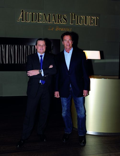 Philippe Merk, PDG de la marque et nold Schwarzenegger Philippe Merk, PDG de la marque et nold Schwarzenegger