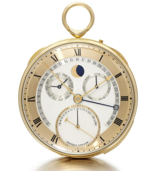 Tourbillon une minute en or jaune doté d’un mince échappement co-axial signé Daniels Tourbillon une minute en or jaune doté d’un mince échappement co-axial signé Daniels