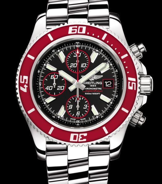 Breitling SuperOcean Chronograph II : lunette rouge caoutchouc édition limitée