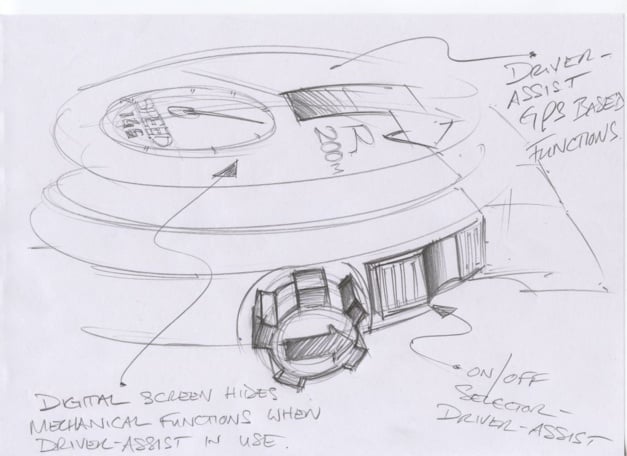 Dans ces cinq dessins on retrouve la passion automobile de Chopard et de son président K F Sch. Pilote de rallye il a demandé à Guy Bové de concevoir un instrument moderne qui associe l’horlogerie et les outils indispensables à la pratique du sport automobile Dans ces cinq dessins on retrouve la passion automobile de Chopard et de son président K F Sch. Pilote de rallye il a demandé à Guy Bové de concevoir un instrument moderne qui associe l’horlogerie et les outils indispensables à la pratique du sport automobile