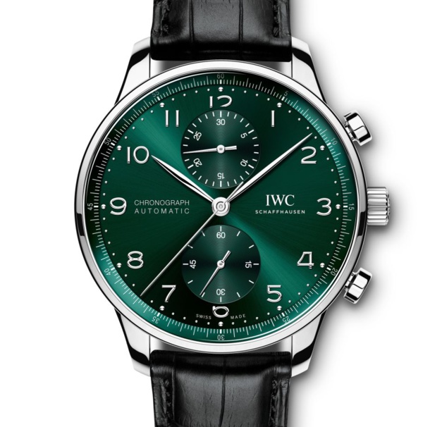 Portugaise IWC cadran vert sur acier Portugaise IWC cadran vert sur acier