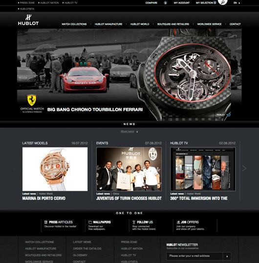Hublot : nouveau site Internet Hublot : nouveau site Internet