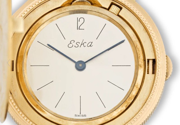 La montre "coin" Eska de Joe DiMaggio mise en vente par la maison M.S. Rau La montre "coin" Eska de Joe DiMaggio mise en vente par la maison M.S. Rau
