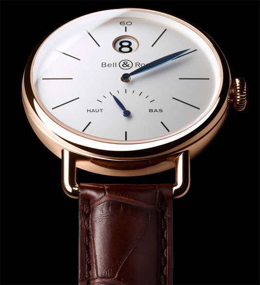 Bell & Ross Vintage WW1 Heure sautante avec réserve de marche, version or rose