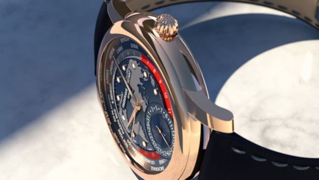 Frédérique Constant Classic Worldtimer Manufacture or rose Frédérique Constant Classic Worldtimer Manufacture or rose