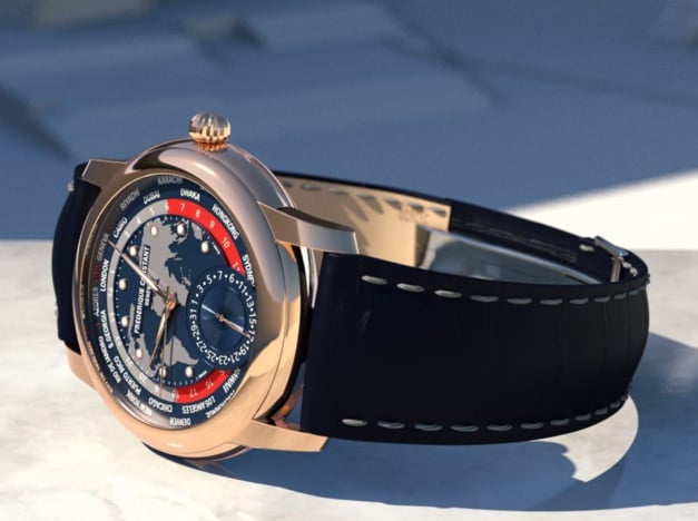 Frédérique Constant Classic Worldtimer Manufacture or rose Frédérique Constant Classic Worldtimer Manufacture or rose