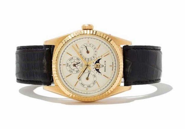Piece unique Rolex Perpetual Calendar modified by Franck Muller (photo copyright : liveauctioneers.com)