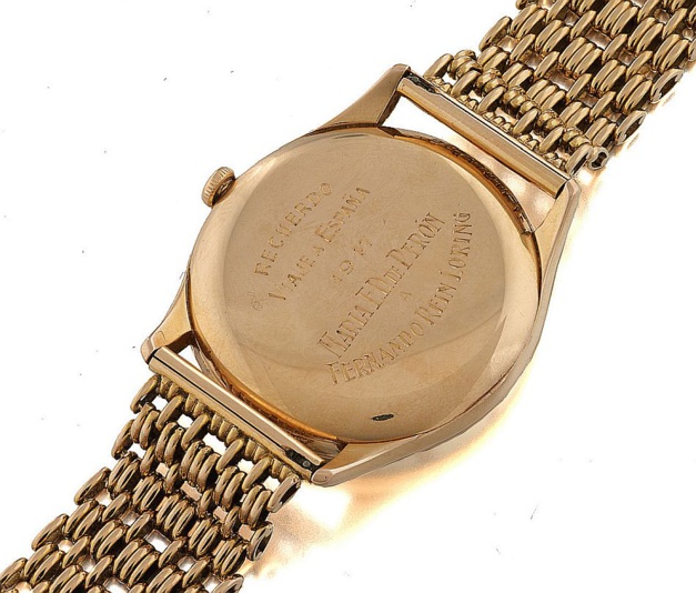 Vacheron Constantin Ref. 4195, 18K or jaune. D'Evita Peron à Fernando Rein Loring Vacheron Constantin Ref. 4195, 18K or jaune. D'Evita Peron à Fernando Rein Loring