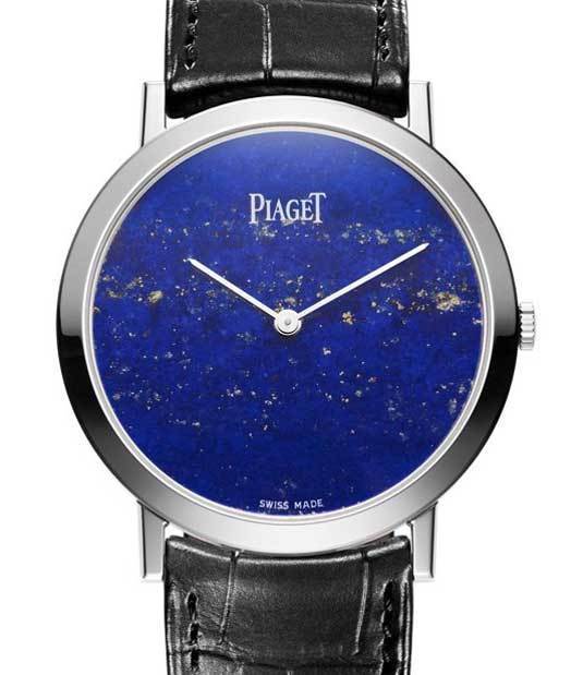 Altiplano 38mm Cadran Pierre Dure en or blanc, cadran en lapis-lazuli, mouvement mécanique Piaget 430P