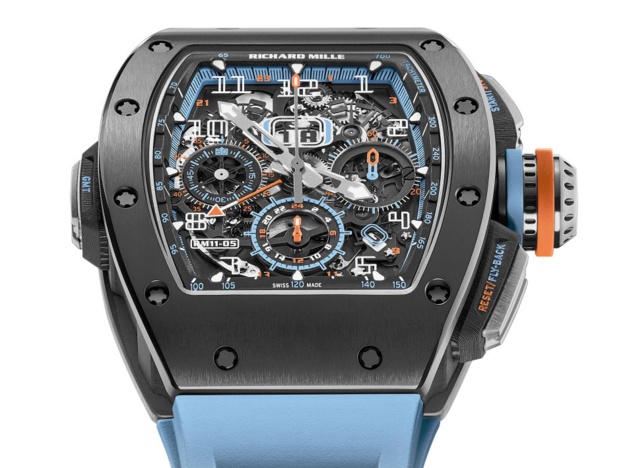 Richard Mille : une nouvelle RM11-05 automatique chrono Flyback GMT en cermet gris