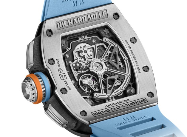 Richard Mille : une nouvelle RM11-05 automatique chrono Flyback GMT en cermet gris