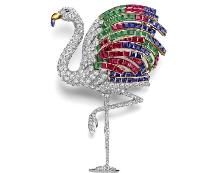 Broche flamant de la duchesse de Windsor. Cartier Paris, 1940. (Nils Herrmann, Collection Cartier © Cartier) Broche flamant de la duchesse de Windsor. Cartier Paris, 1940. (Nils Herrmann, Collection Cartier © Cartier)