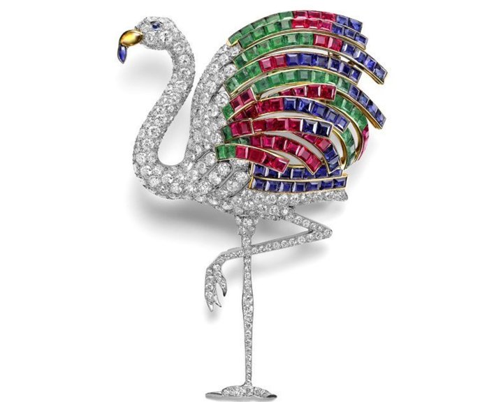 Broche flamant de la duchesse de Windsor. Cartier Paris, 1940. (Nils Herrmann, Collection Cartier © Cartier)