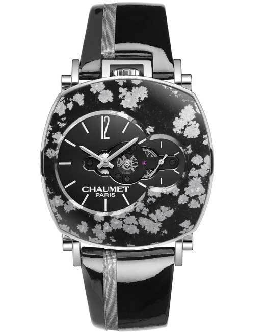 Chaumet Dandy Arty Open Face : Obsidienne neigeuse et Œil-de-tigre