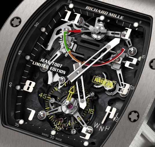 Richard Mille RM 036 Jean Todt Limited Edition : montre capteur de G Tourbillon