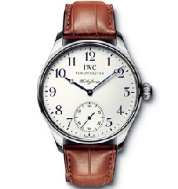 Portugaise IWC F.A. Jones en acier et bracelet crocodile réf : IW544203