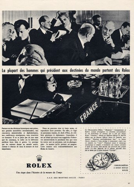 Publicité Rolex des années 60