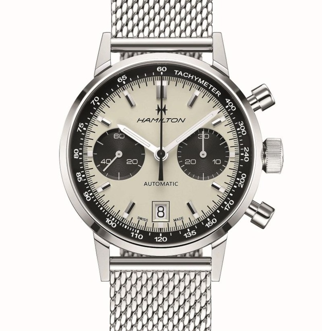 Hamilton chrono Intra-Matic Automatique 40 mm : arrivée des versions sur maille milanaise Hamilton chrono Intra-Matic Automatique 40 mm : arrivée des versions sur maille milanaise