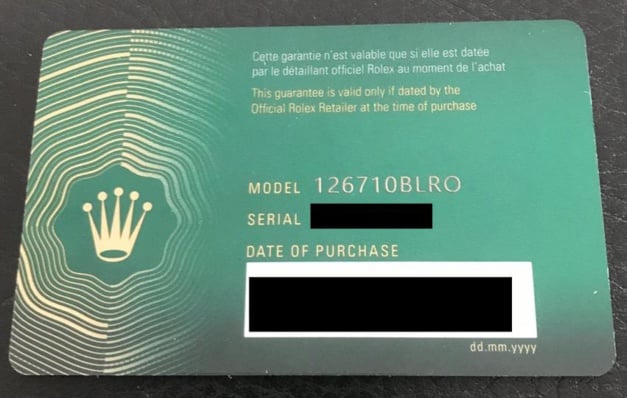 Les nouvelles cartes de garantie Rolex Les nouvelles cartes de garantie Rolex