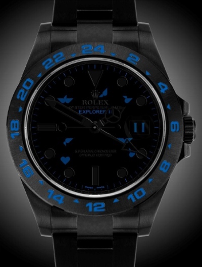 Rolex Bleu on Black Les Jardins de Florian