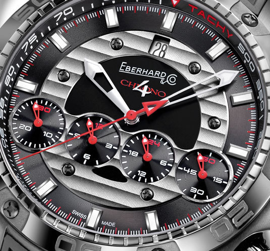 Eberhard Chrono 4 Geant Full Injection Edition Limitée : en rouge et noir Eberhard Chrono 4 Geant Full Injection Edition Limitée : en rouge et noir