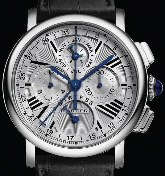 Cartier Rotonde Quantième Perpétuel Chronographe or gris