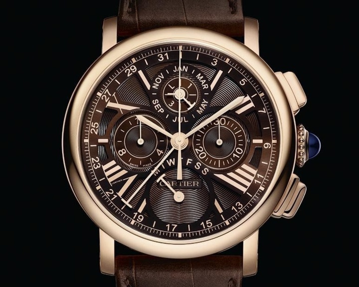 Cartier Rotonde Quantième Perpétuel Chronographe or rose