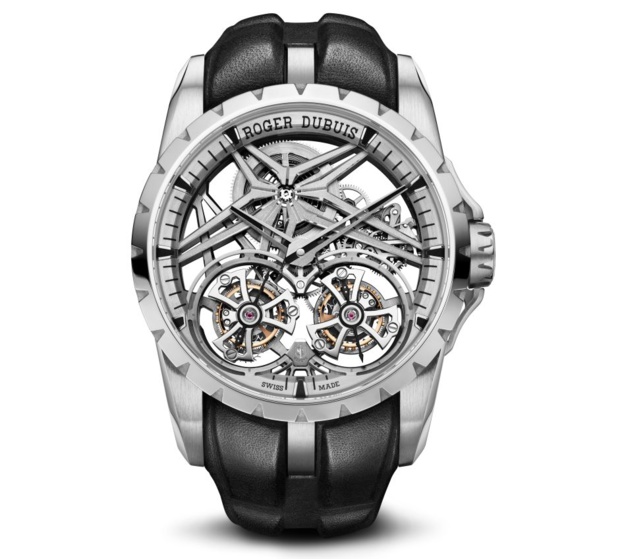 Roger Dubuis Excalibur Double Tourbillon volant squelette : virile et sportive Roger Dubuis Excalibur Double Tourbillon volant squelette : virile et sportive