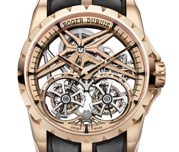 Roger Dubuis Excalibur Double Tourbillon volant squelette : virile et sportive Roger Dubuis Excalibur Double Tourbillon volant squelette : virile et sportive
