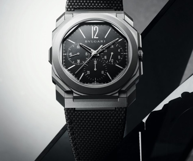 Octo Finissimo Chronograph GMT Titanium : désormais sur bracelet caoutchouc avec cadran noir Octo Finissimo Chronograph GMT Titanium : désormais sur bracelet caoutchouc avec cadran noir