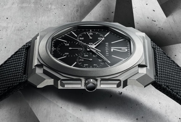 Octo Finissimo Chronograph GMT Titanium : désormais sur bracelet caoutchouc avec cadran noir Octo Finissimo Chronograph GMT Titanium : désormais sur bracelet caoutchouc avec cadran noir