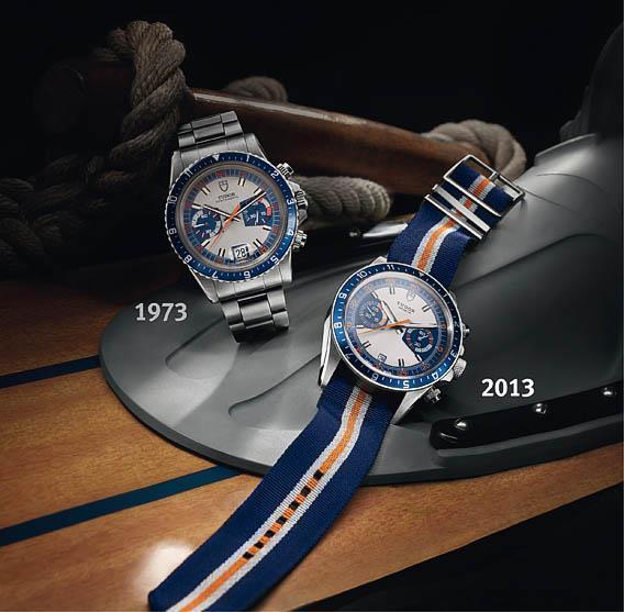 Tudor Heritage Chrono Blue : du bleu et du orange pour un chrono au design vintage