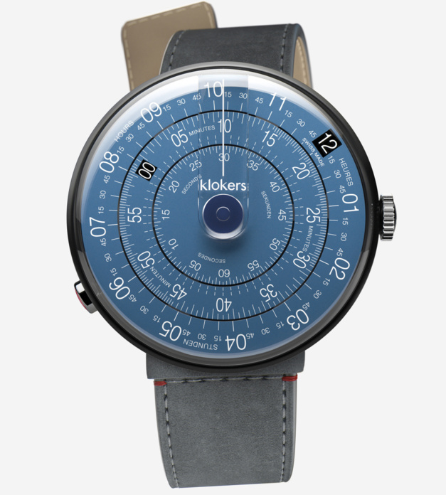 Klok-01 Blue Note : boitier noir pour cadran bleu Klok-01 Blue Note : boitier noir pour cadran bleu