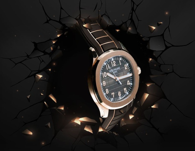 RubberB Gold Matic : un bracelet en caoutchouc pour Aquanaut en or rose
