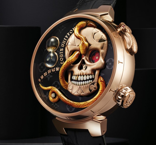 Louis Vuitton Tambour Carpe Diem : tête de mort pour ode à la vie Louis Vuitton Tambour Carpe Diem : tête de mort pour ode à la vie
