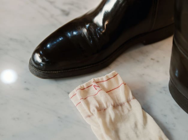 Un coffret de six paires de chaussettes en hommage à Napoléon Un coffret de six paires de chaussettes en hommage à Napoléon