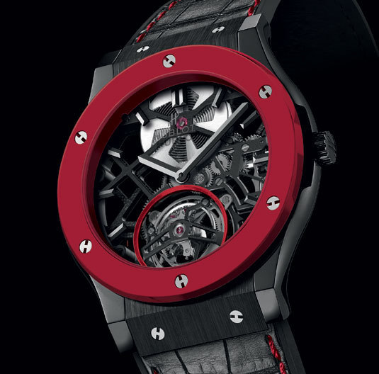 Hublot Red'n'Black Skeleton Tourbillon : de la céramique rouge vif pour Only Watch 2013