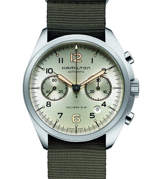 Hamilton Khaki Pilot Pioneer Auto Chrono : inspiration British Royal Air Force