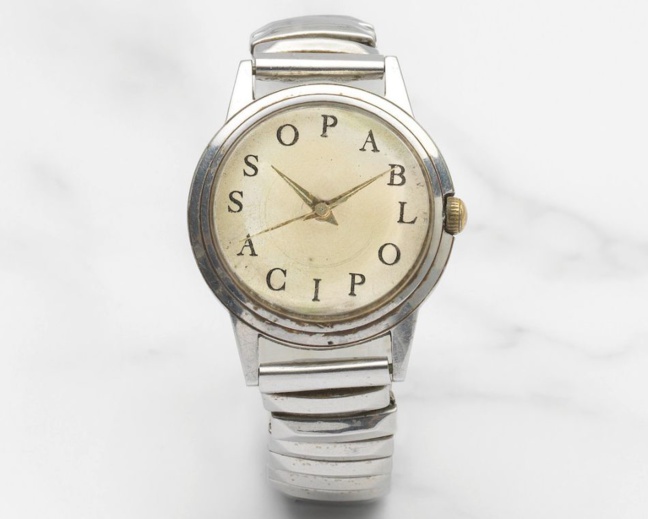 L-R, Rare ‘Picasso watch’, Michael Z. Berger Co pour Pablo Picasso, c.1960, estimate €12,000 – 18,000; Pablo