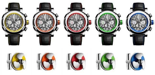 Romain Jerome Steampunk Chrono : de la couleur et des boutons de manchette assortis Romain Jerome Steampunk Chrono : de la couleur et des boutons de manchette assortis