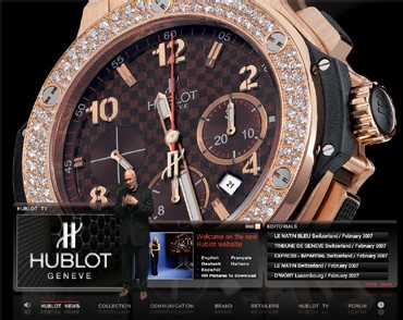 Hublot refond totalement son site Internet et vous accueille avec Miss Suisse Romande…