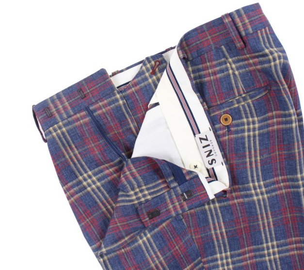 Pantalon en lin madras Bernard Zins