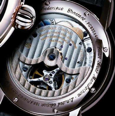 La Frédérique Constant Calibre Heart Beat FC 935 Silicium est équipée d’une roue d’échappement… en silicium La Frédérique Constant Calibre Heart Beat FC 935 Silicium est équipée d’une roue d’échappement… en silicium
