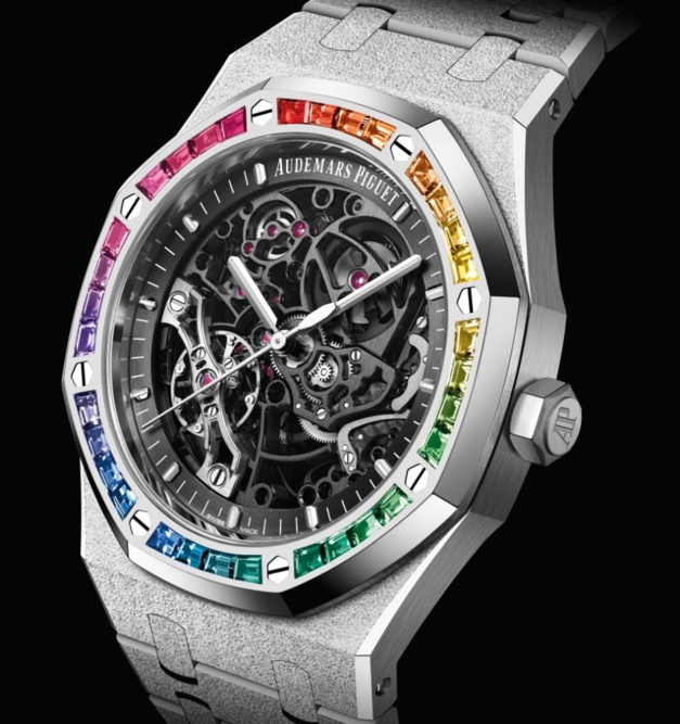 Audemars Piguet Royal Oak double balancier squelette rainbow et frosted gold