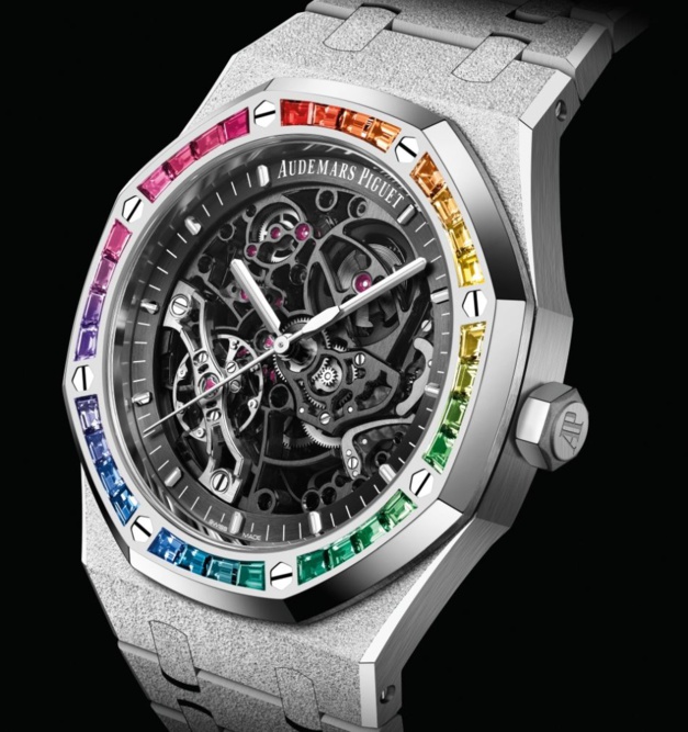 Audemars Piguet Royal Oak double balancier squelette rainbow et frosted gold Audemars Piguet Royal Oak double balancier squelette rainbow et frosted gold