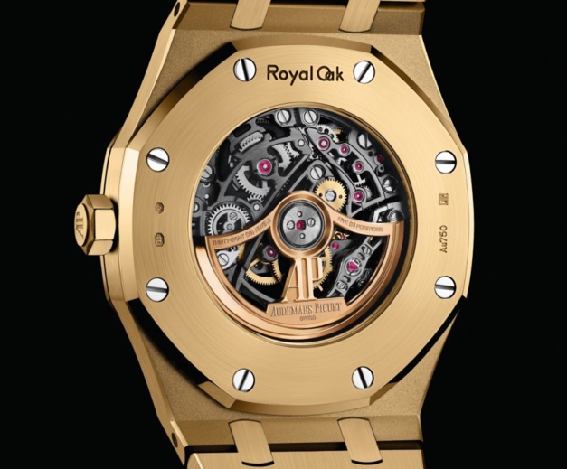 Audemars Piguet Royal Oak double balancier squelette rainbow et frosted gold Audemars Piguet Royal Oak double balancier squelette rainbow et frosted gold