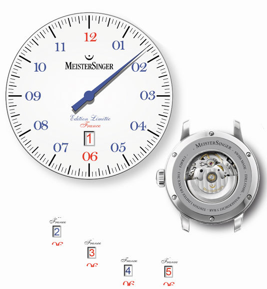 MeisterSinger Série Limitée France 2013 : 50 exemplaires en bleu, blanc, rouge